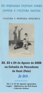 XII Xornadas Estivais 2006 Cultura e Memória Histórica